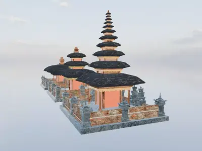 Model Asset 3d Model of Pura Bali Low-poly 3D model