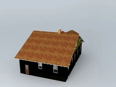 House with roof Free 3D model