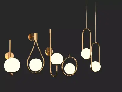 sphere light fixtures 3D model