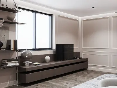 Lounge and Kitchen 3D Scene 3D model