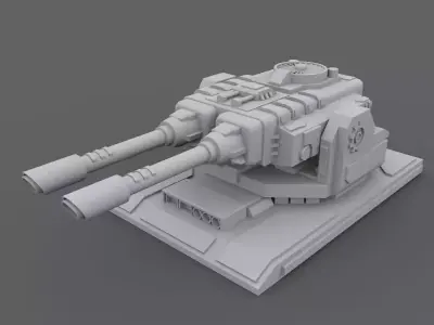 Laser Turret Low-poly 3D model