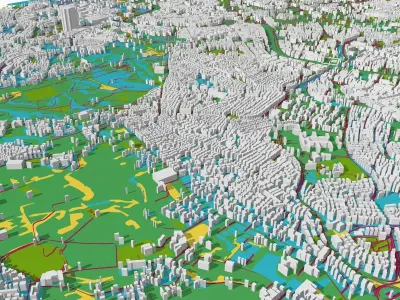 Rome City Low-poly 3D model