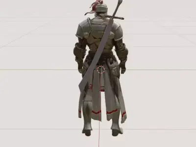 Royal Armored Knight High-Quality 3D Medieval Hero for Games Low-poly 3D model