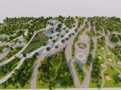Master park-Regional park project-Private Park Landscape 3D model