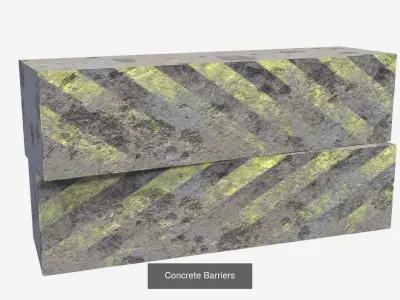 Concrete Barriers 3D Model Pack