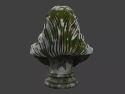 Ancient Weathered Stone Philosopher Bust Low-poly 3D model