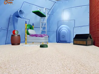 SpongeBob Pineapple House Complete with Inside 3D model