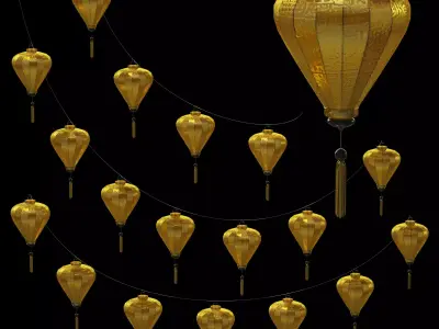 Chinese Lantern V2 Low-poly 3D model