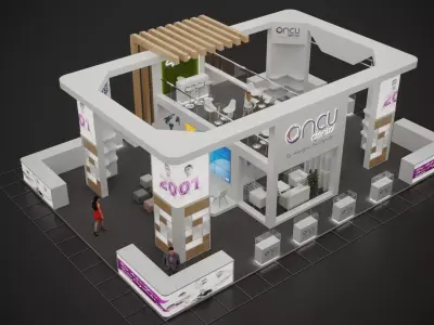 4-Modern Exhibition Booth 16x11m - 3ds Max - Corona Renderer Low-poly 3D model