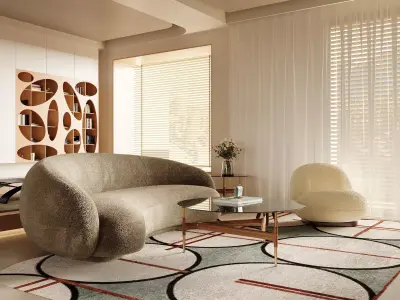  Cozy living room scene 3D model