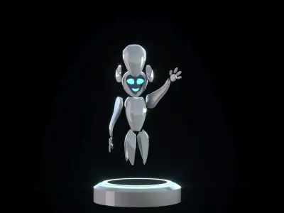 robot futuristic Low-poly 3D model