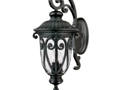 Lininger Black Hammered Glass Outdoor Wall Lantern 3D model purchase