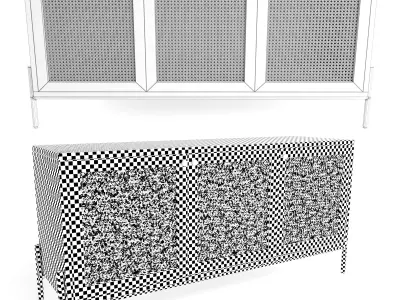 Retro Sideboard Vienna Mit Wiener Geflecht 3D model