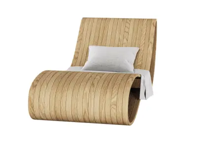 Agua Wooden Chaise Lounge  3D model