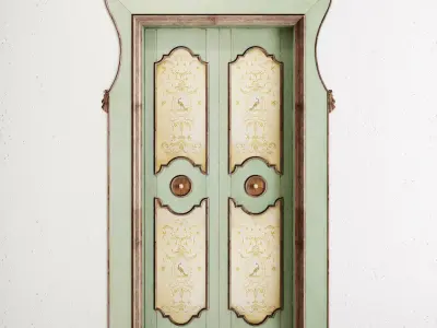 Old classic door 001 3D model