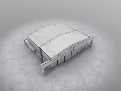 EGCC Hangar 4 Low-poly 3D model