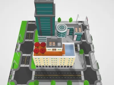 A miniature model of the city Free 3D model