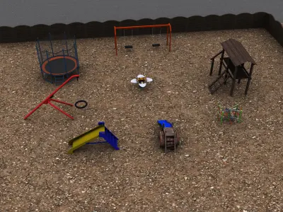 Playground Pack Low-poly 3D model