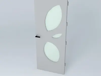 3D door, very detail with glass, lock and hinger. Free 3D model