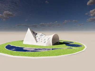 Futuristic Architectural Project SKP and ds File in ONE 3D print model