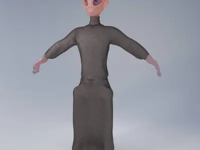 Alien trophy with crown 3D model