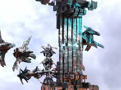 Deep Space ore vessel array 3 3D model