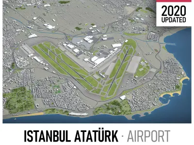Istanbul Ataturk Airport Low-poly 3D model