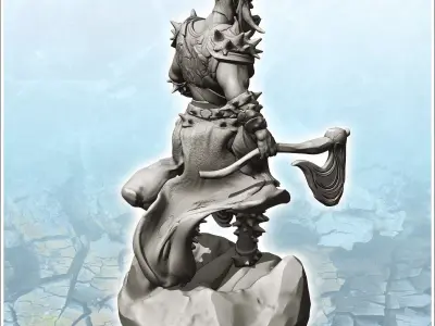 Ares Mars in war gear with ax 2 - Medieval Fantasy Magic Feudal  3D print model