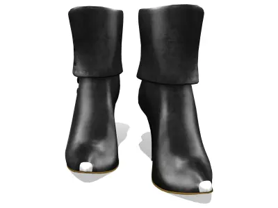Buttons Heel Boots Low-poly 3D model