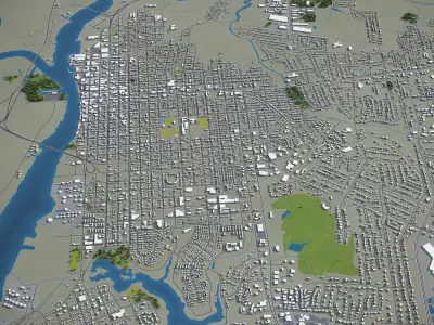 Wilmington - North Carolina Low-poly 3D model