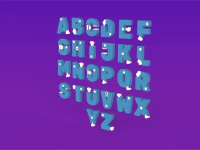 Cartoon Alphabet Halloween 001 Low-poly 3D model