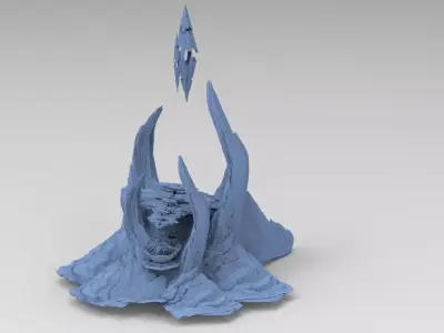 Crystal Light moon Shard Rock stone 3D model