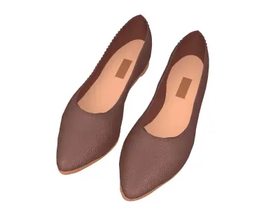 Flat Shoes v2 006 Low-poly 3D model