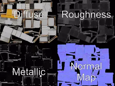 Modern Industrial Texture Panel model pack Texture