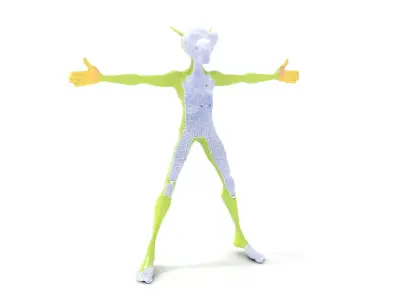Green Alien Character model pack Low-poly 3D model