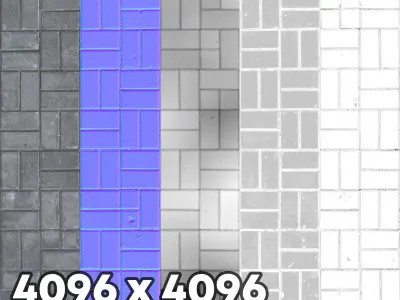 Photogrammetry Used floor bricks Free 3D model