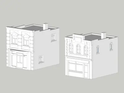 Shop Store Building House by Outland Models Low-poly 3D model