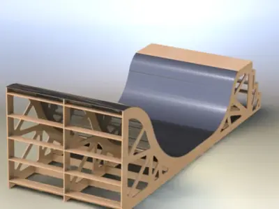 Skate board ramp Free 3D model