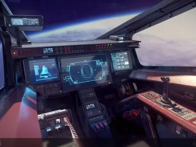 Sci Fi Fighter Cockpit 5 Low-poly 3D model