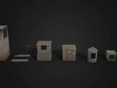 Outdoor Ventilation Shafts Low-poly 3D model