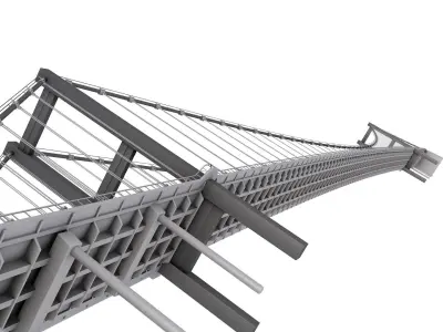 Bosphorus Suspension Bridge Structure 3D model