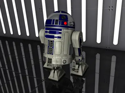 R2D2 and R5D4 Droids Star Wars 3D model