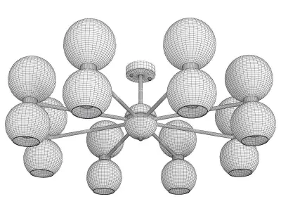 LAVINIA chandelier with glass balls Low-poly 3D model