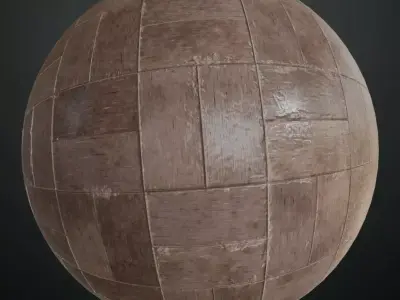 Old Weathered Wood Parquet PBR Seamless Texture