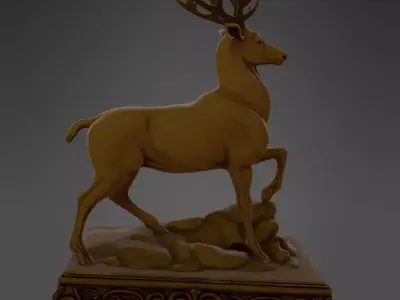 Golden Stag of Regal Majesty 3D model