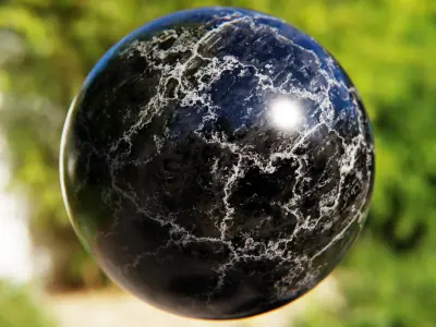 Luxe Black Veined Marble - Procedural PBR Texture Texture