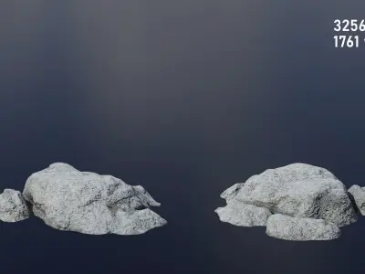 Rocks Covered in Lichen 10 Pack Low-poly 3D model