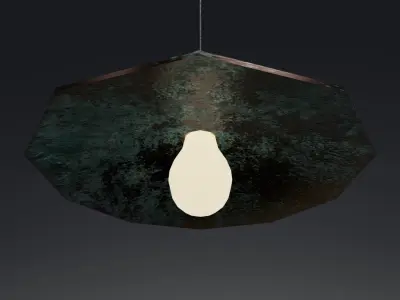 Vintage Hanging Lamp - Industrial Lighting Low-poly 3D model