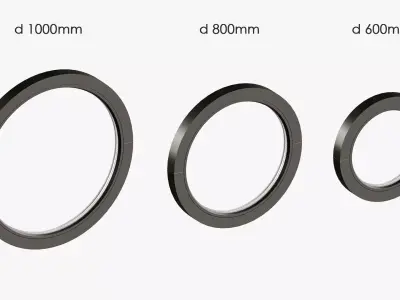 Round windows 3D model purchase