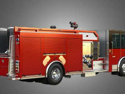 Ferrara Fire Apparatus - Fire Trucks  3 in 1 3D Model Pack